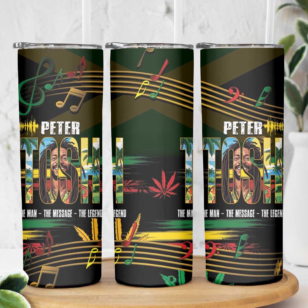 Jamaica Reggae Legend Tosh Skinny Tumbler Cannabis Pattern - African Pride