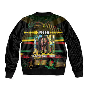 Jamaica Reggae Legend Tosh Sleeve Zip Bomber Jacket Cannabis Pattern - African Pride