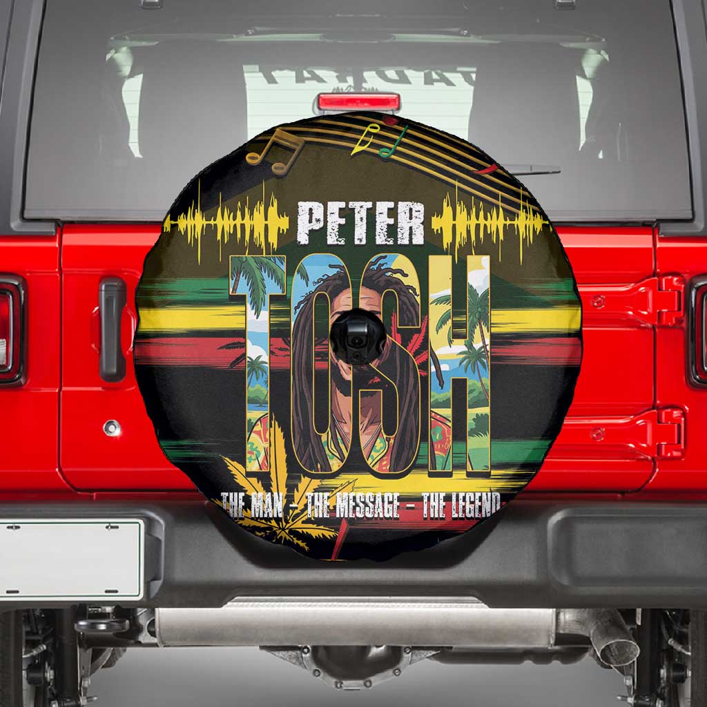Jamaica Reggae Legend Tosh Spare Tire Cover Cannabis Pattern - African Pride