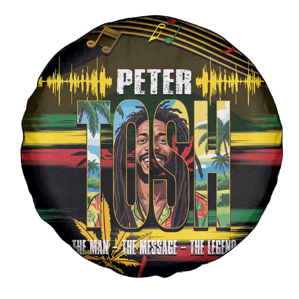 Jamaica Reggae Legend Tosh Spare Tire Cover Cannabis Pattern - African Pride