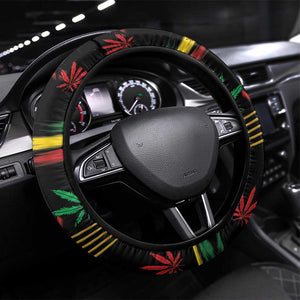 Jamaica Reggae Legend Tosh Steering Wheel Cover Cannabis Pattern - African Pride