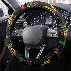 Jamaica Reggae Legend Tosh Steering Wheel Cover Cannabis Pattern - African Pride
