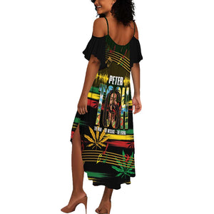 Jamaica Reggae Legend Tosh Summer Maxi Dress Cannabis Pattern - African Pride