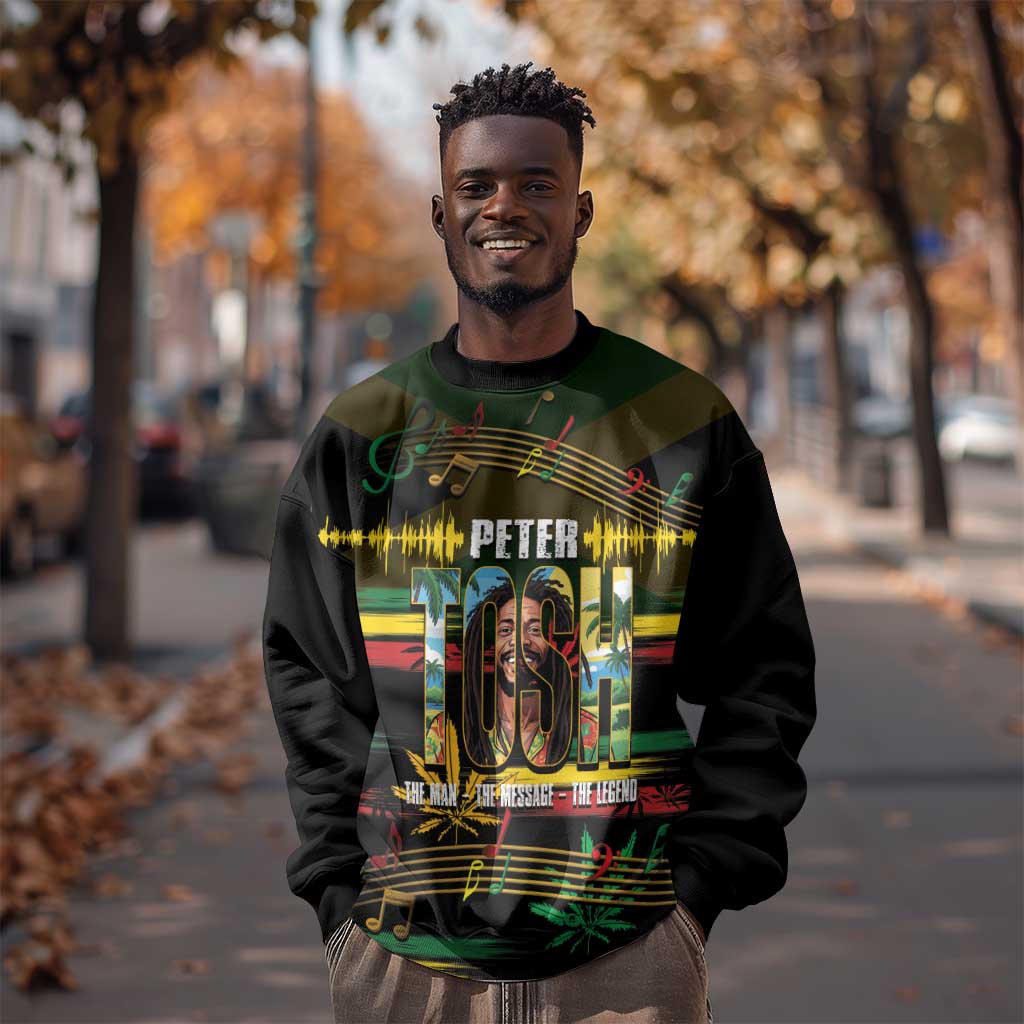 Jamaica Reggae Legend Tosh Sweatshirt Cannabis Pattern - African Pride