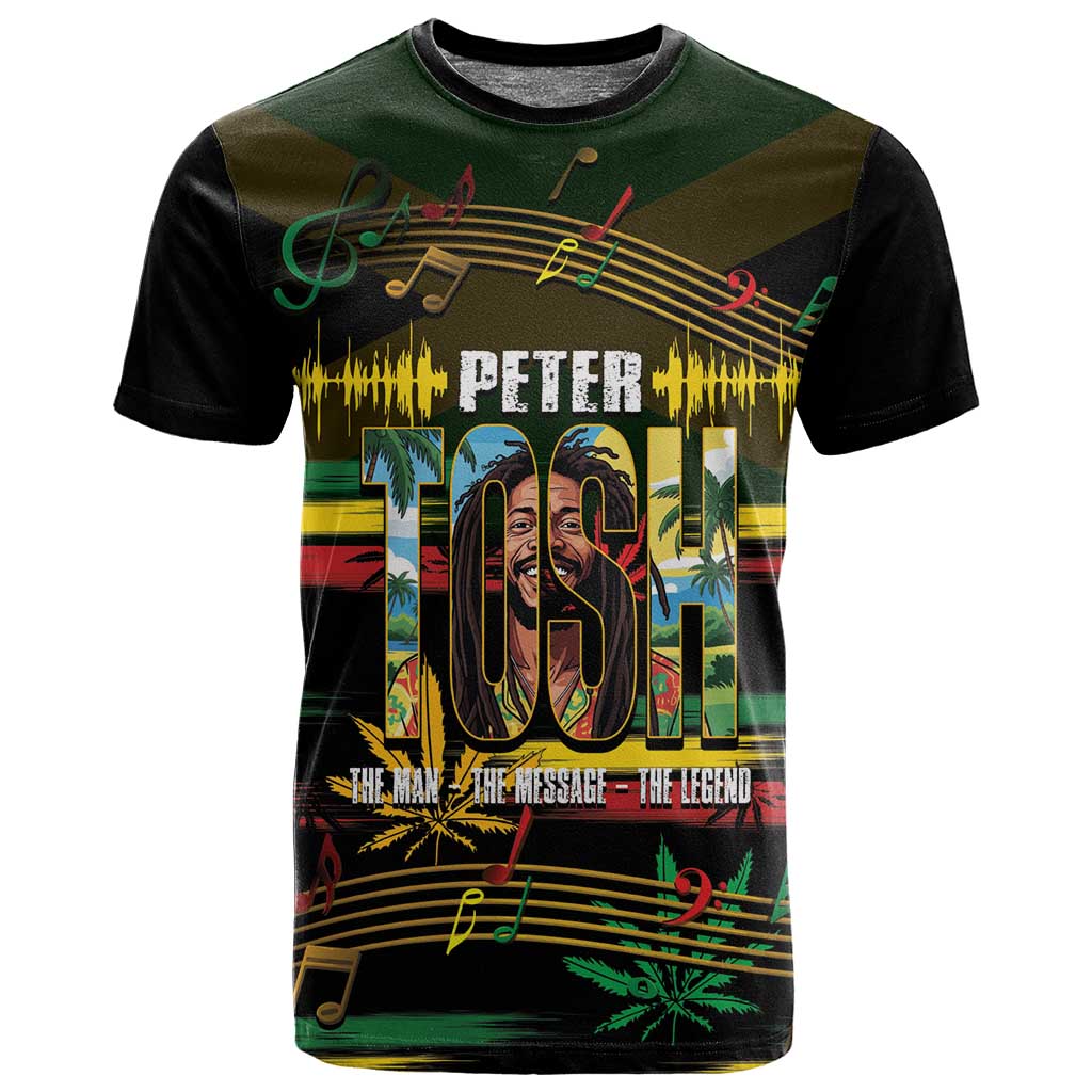 Jamaica Reggae Legend Tosh T shirt Cannabis Pattern - African Pride