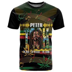 Jamaica Reggae Legend Tosh T shirt Cannabis Pattern - African Pride