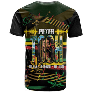 Jamaica Reggae Legend Tosh T shirt Cannabis Pattern - African Pride