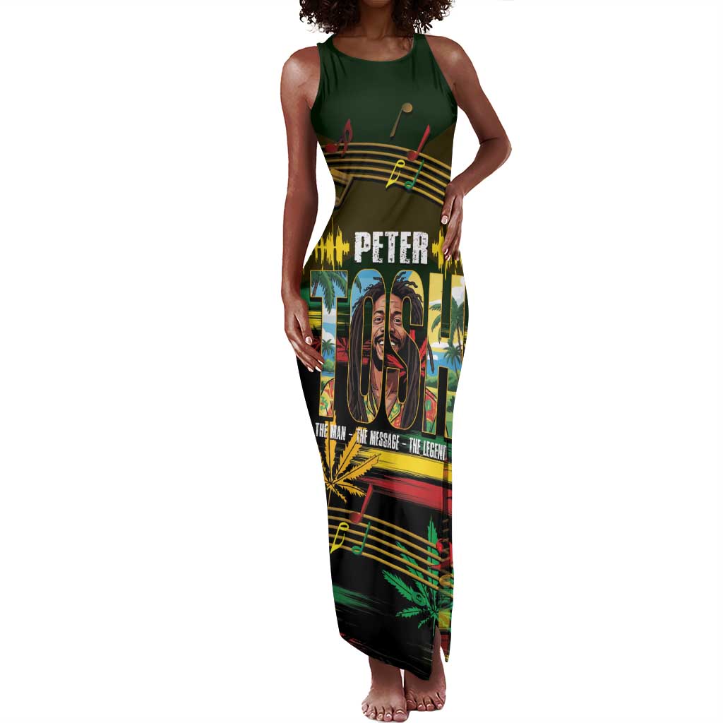Jamaica Reggae Legend Tosh Tank Maxi Dress Cannabis Pattern - African Pride