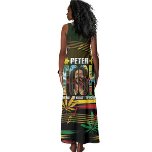 Jamaica Reggae Legend Tosh Tank Maxi Dress Cannabis Pattern - African Pride