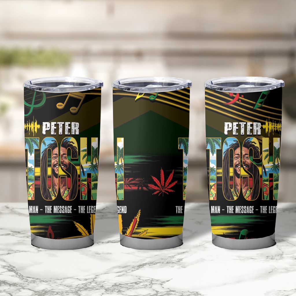 Jamaica Reggae Legend Tosh Tumbler Cup Cannabis Pattern - African Pride