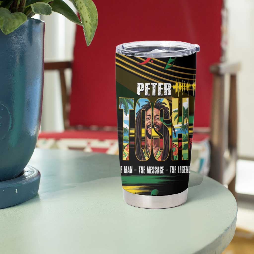 Jamaica Reggae Legend Tosh Tumbler Cup Cannabis Pattern - African Pride