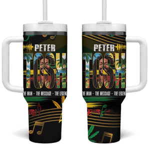 Jamaica Reggae Legend Tosh Tumbler With Handle Cannabis Pattern - African Pride