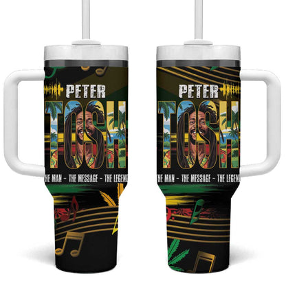 Jamaica Reggae Legend Tosh Tumbler With Handle Cannabis Pattern - African Pride