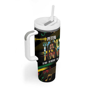 Jamaica Reggae Legend Tosh Tumbler With Handle Cannabis Pattern - African Pride