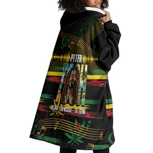 Jamaica Reggae Legend Tosh Wearable Blanket Hoodie Cannabis Pattern - African Pride
