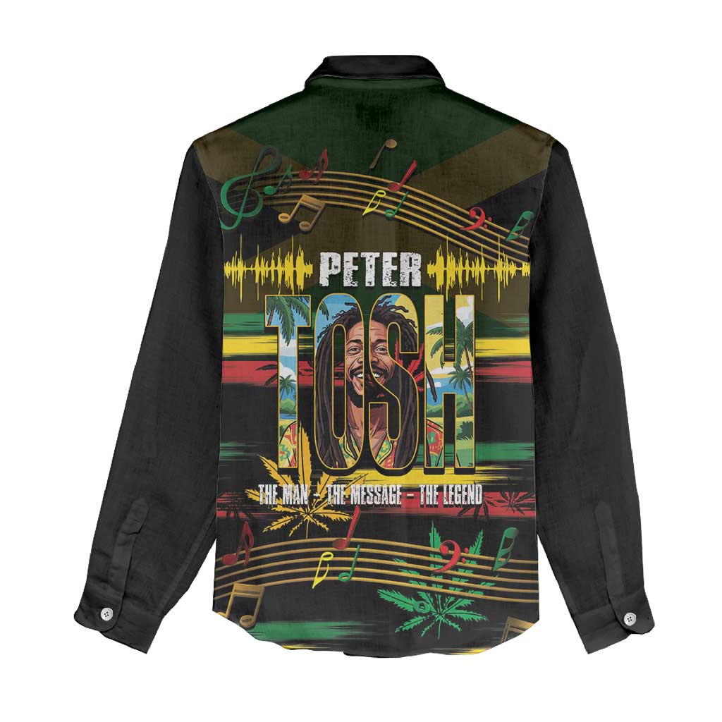 Jamaica Reggae Legend Tosh Women Casual Shirt Cannabis Pattern - African Pride