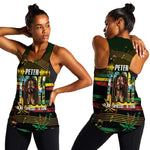 Jamaica Reggae Legend Tosh Women Racerback Tank Cannabis Pattern - African Pride