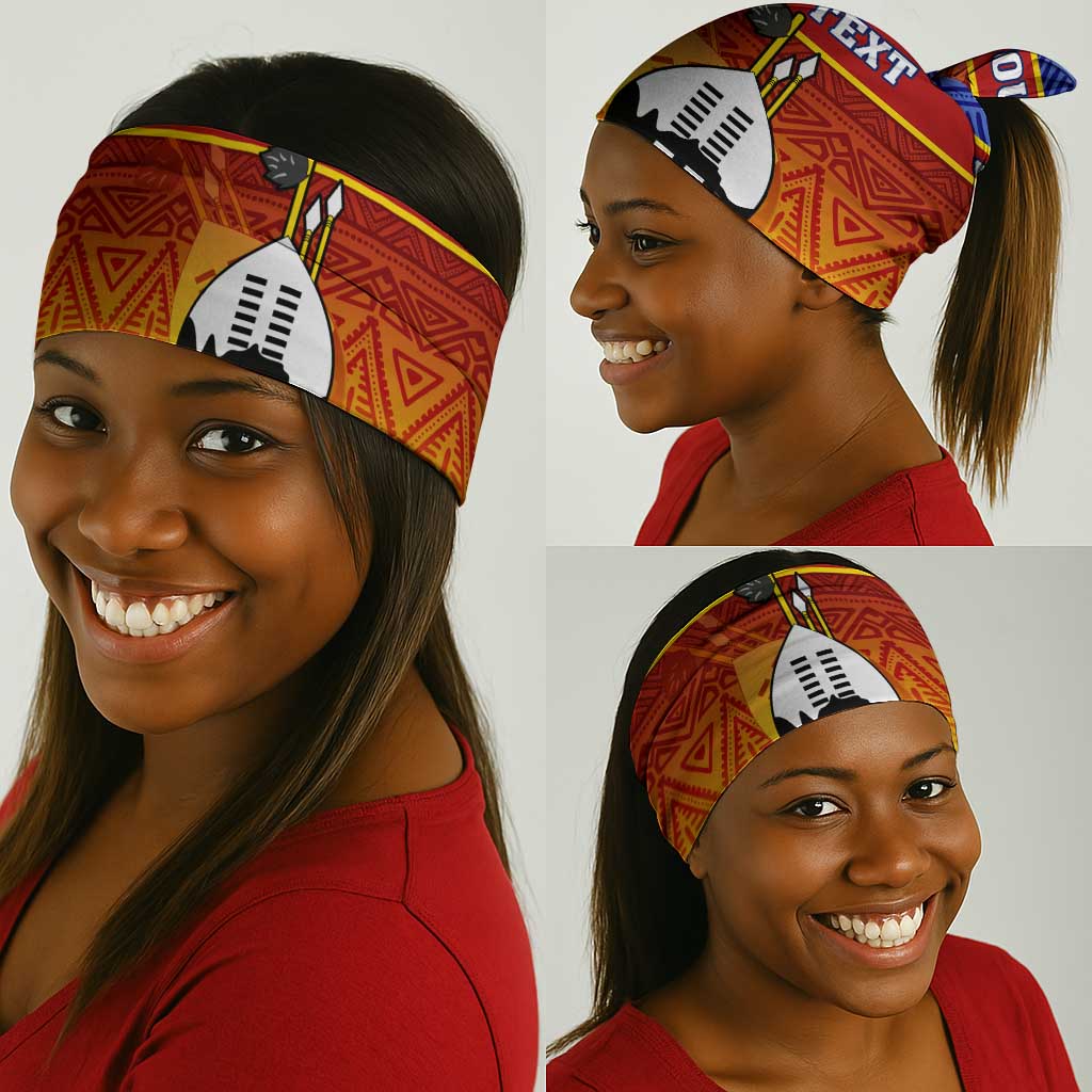 Personalised Eswatini Independence Day Neck Gaiter Swaziland Nguni Shield Gradient African Pattern LT14