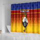 Personalised Eswatini Independence Day Shower Curtain Swaziland Nguni Shield Gradient African Pattern