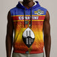 Personalised Eswatini Independence Day Sleeveless Hoodie Swaziland Nguni Shield Gradient African Pattern - African Pride