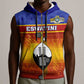 Personalised Eswatini Independence Day Sleeveless Zip Hoodie Swaziland Nguni Shield Gradient African Pattern - African Pride