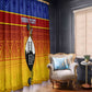 Personalised Eswatini Independence Day Window Curtain Swaziland Nguni Shield Gradient African Pattern