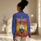 Personalised Eswatini Independence Day Women Casual Shirt Swaziland Nguni Shield Gradient African Pattern LT14