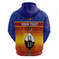 Personalised Eswatini Independence Day Zip Hoodie Swaziland Nguni Shield Gradient African Pattern