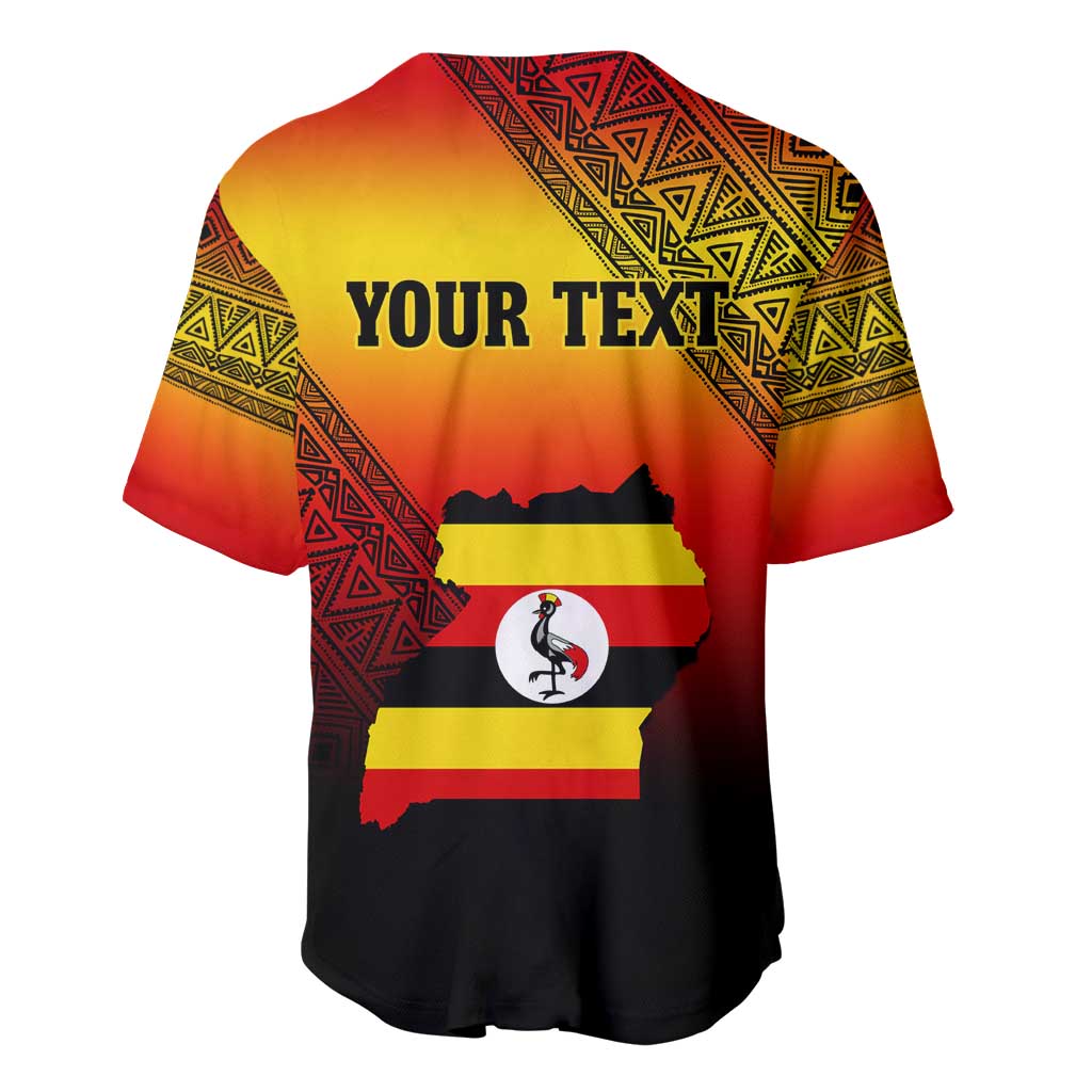 Personalised Uganda Independence Day Baseball Jersey Jamhuri ya Uganda Coat Of Arms