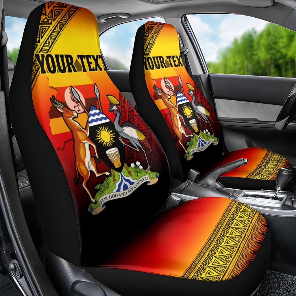 Personalised Uganda Independence Day Car Seat Cover Jamhuri ya Uganda Coat Of Arms