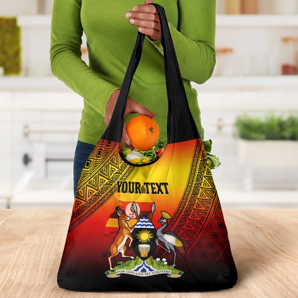 Personalised Uganda Independence Day Grocery Bag Jamhuri ya Uganda Coat Of Arms