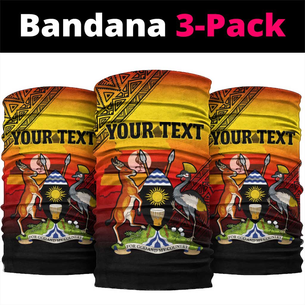 Personalised Uganda Independence Day Neck Gaiter Jamhuri ya Uganda Coat Of Arms LT14