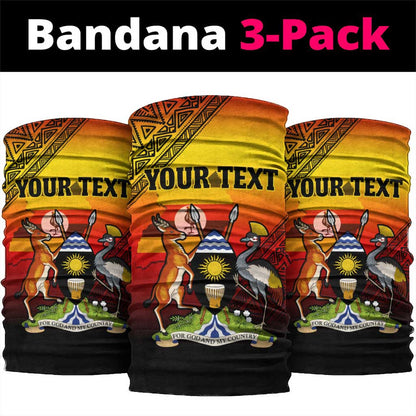 Personalised Uganda Independence Day Neck Gaiter Jamhuri ya Uganda Coat Of Arms LT14