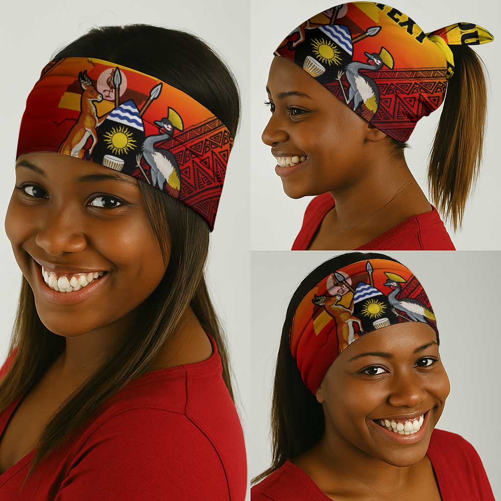 Personalised Uganda Independence Day Neck Gaiter Jamhuri ya Uganda Coat Of Arms LT14