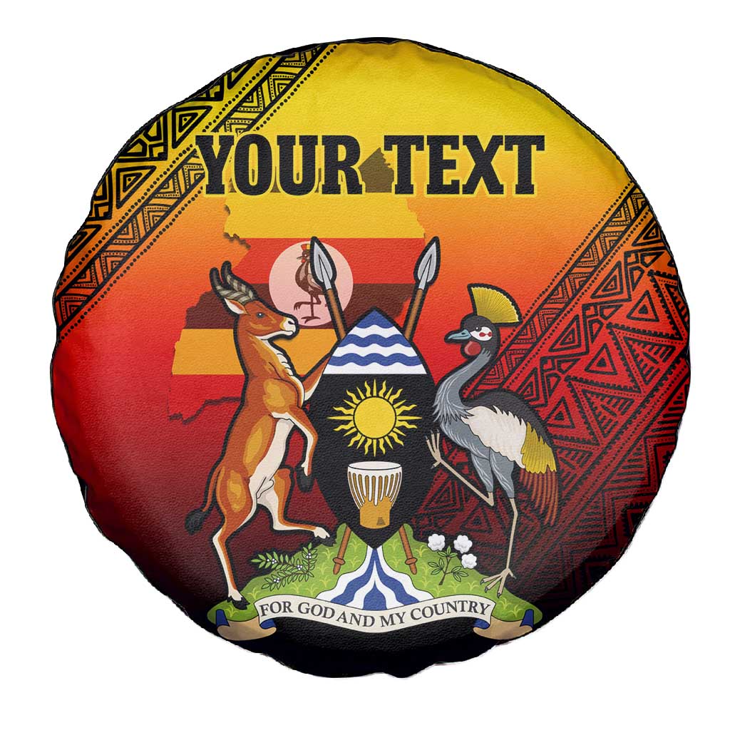 Personalised Uganda Independence Day Spare Tire Cover Jamhuri ya Uganda Coat Of Arms