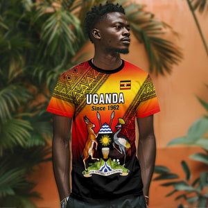 Personalised Uganda Independence Day T shirt Jamhuri ya Uganda Coat Of Arms