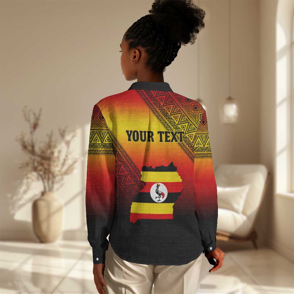 Personalised Uganda Independence Day Women Casual Shirt Jamhuri ya Uganda Coat Of Arms LT14