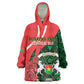 Personalized Burkina Faso Republic Day Kid Wearable Blanket Hoodie Bogolan Mudcloth - Coat Of Arms Design