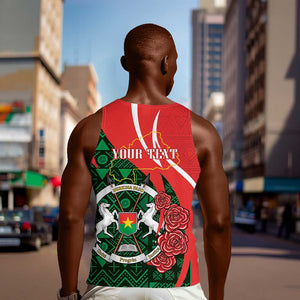 Personalized Burkina Faso Republic Day Men Tank Top Bogolan Mudcloth - Coat Of Arms Design