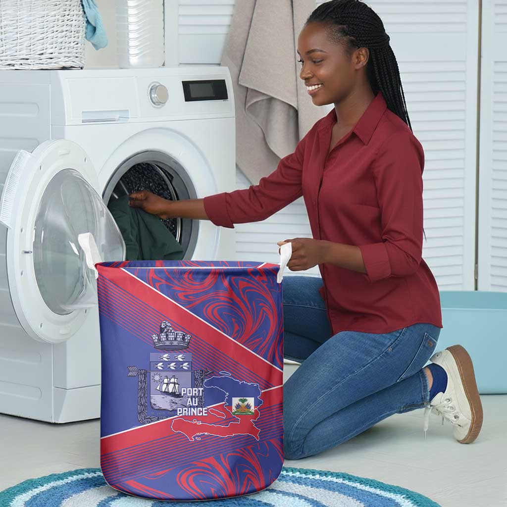 Port-au-Prince Afro-Haitians Laundry Basket Ayiti Map Pòtoprens Flag Color - African Pride