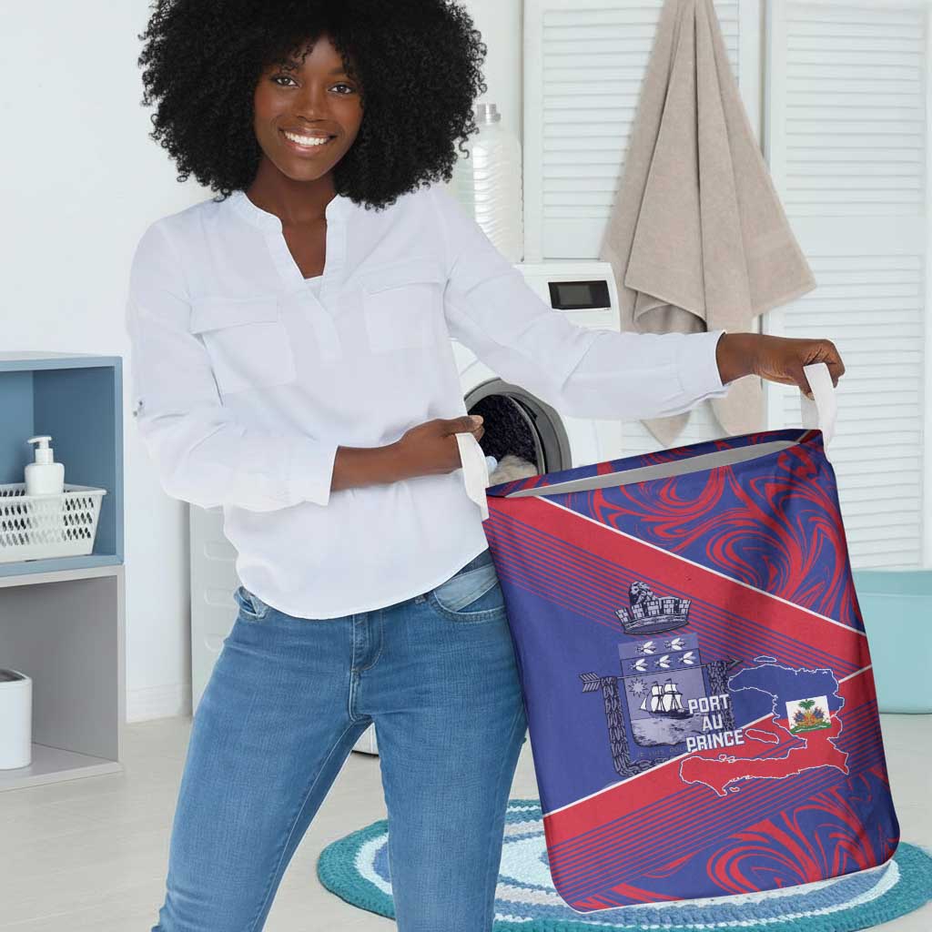 Port-au-Prince Afro-Haitians Laundry Basket Ayiti Map Pòtoprens Flag Color - African Pride
