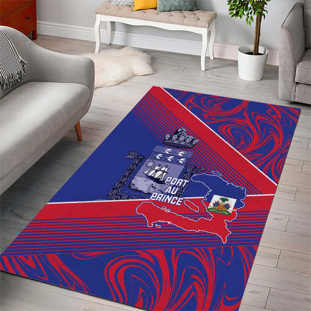 Port-au-Prince Afro-Haitians Area Rug Ayiti Map Pòtoprens Flag Color - African Pride