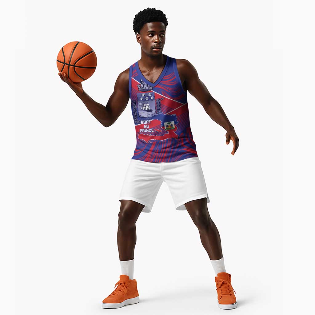 Port-au-Prince Afro-Haitians Basketball Jersey Ayiti Map Pòtoprens Flag Color - African Pride