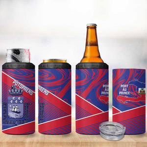 Port-au-Prince Afro-Haitians 4 in 1 Can Cooler Tumbler Ayiti Map Pòtoprens Flag Color - African Pride