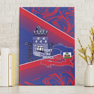 Port-au-Prince Afro-Haitians Canvas Wall Art Ayiti Map Pòtoprens Flag Color - African Pride