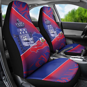 Port-au-Prince Afro-Haitians Car Seat Cover Ayiti Map Pòtoprens Flag Color - African Pride