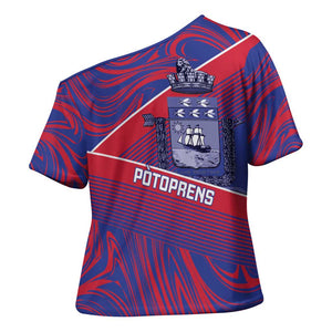 Port-au-Prince Afro-Haitians Cross Shoulder Shirt Ayiti Map Pòtoprens Flag Color - African Pride