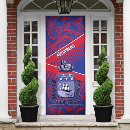 Port-au-Prince Afro-Haitians Door Cover Ayiti Map Pòtoprens Flag Color - African Pride