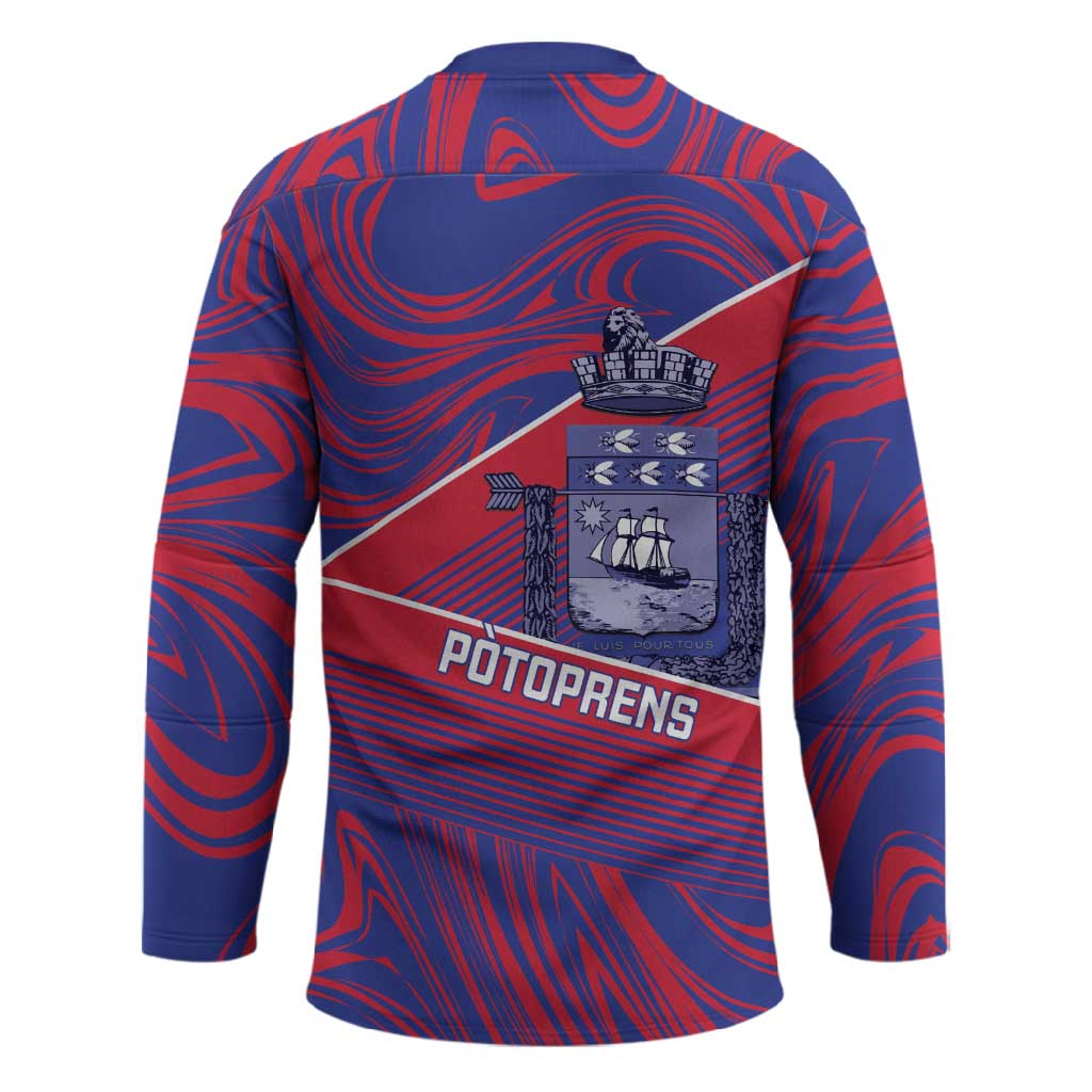 Port-au-Prince Afro-Haitians Hockey Jersey Ayiti Map Pòtoprens Flag Color - African Pride