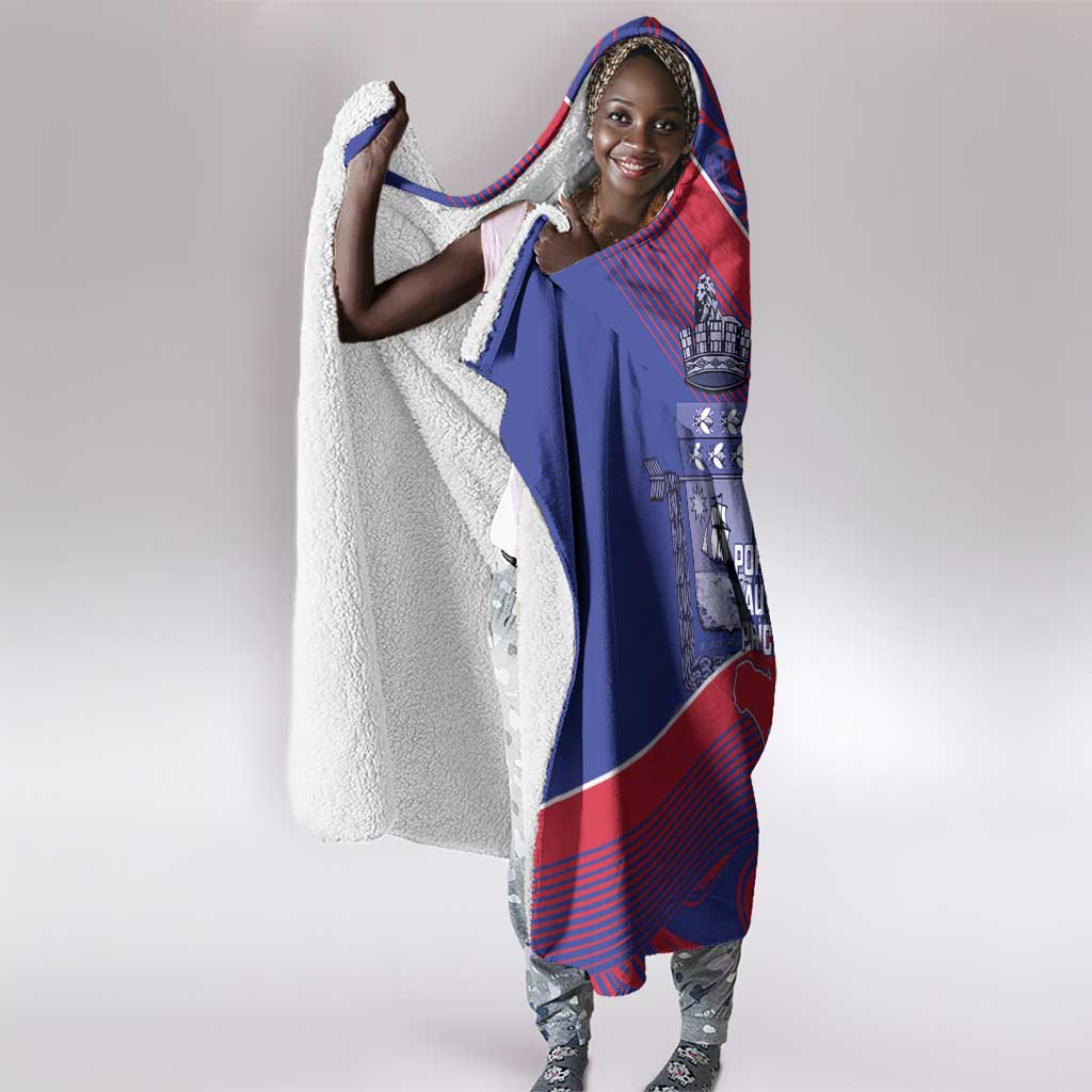 Port-au-Prince Afro-Haitians Hooded Blanket Ayiti Map Pòtoprens Flag Color - African Pride